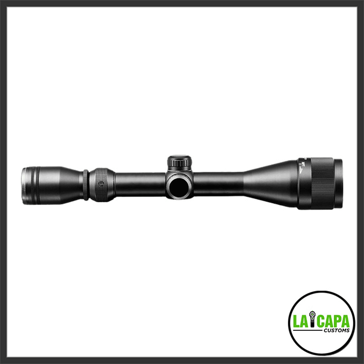 Tokyo Marui Proscope Zoom 3-9x rifle scope shown in a side profile view against a white background.